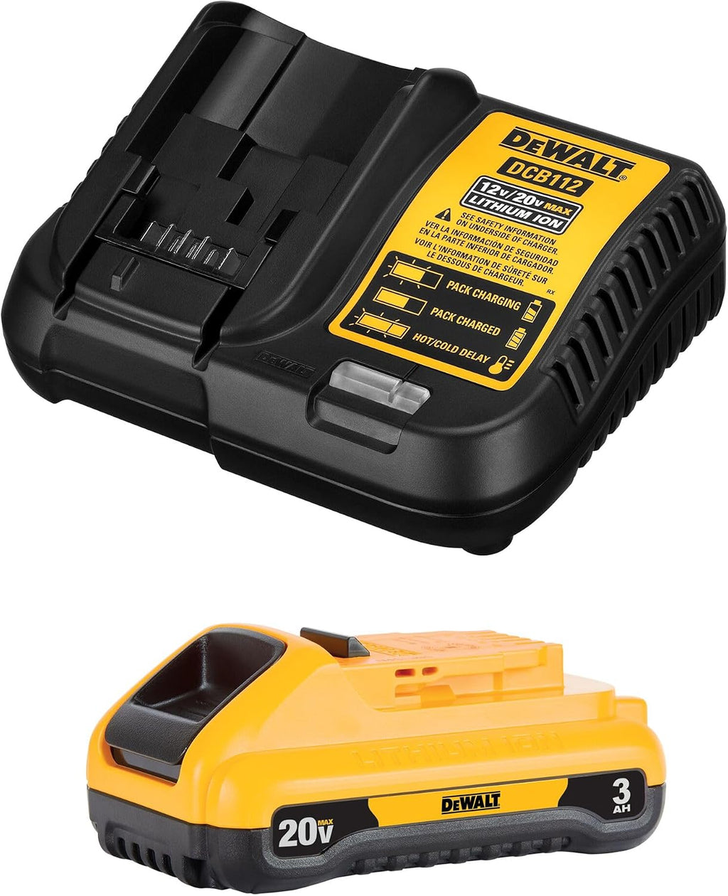 DEWALT 20V MAX Battery Pack with Charger, 3 Ah, Extra Long Run Time (DCB230C)