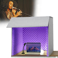 Desktop Soundproof Cover, Portable Recording Booth, Sound Isolation Room for Home Studio, for Microphone Recording Equipment Podcasts Singing Gaming and Broadcasting,Purple