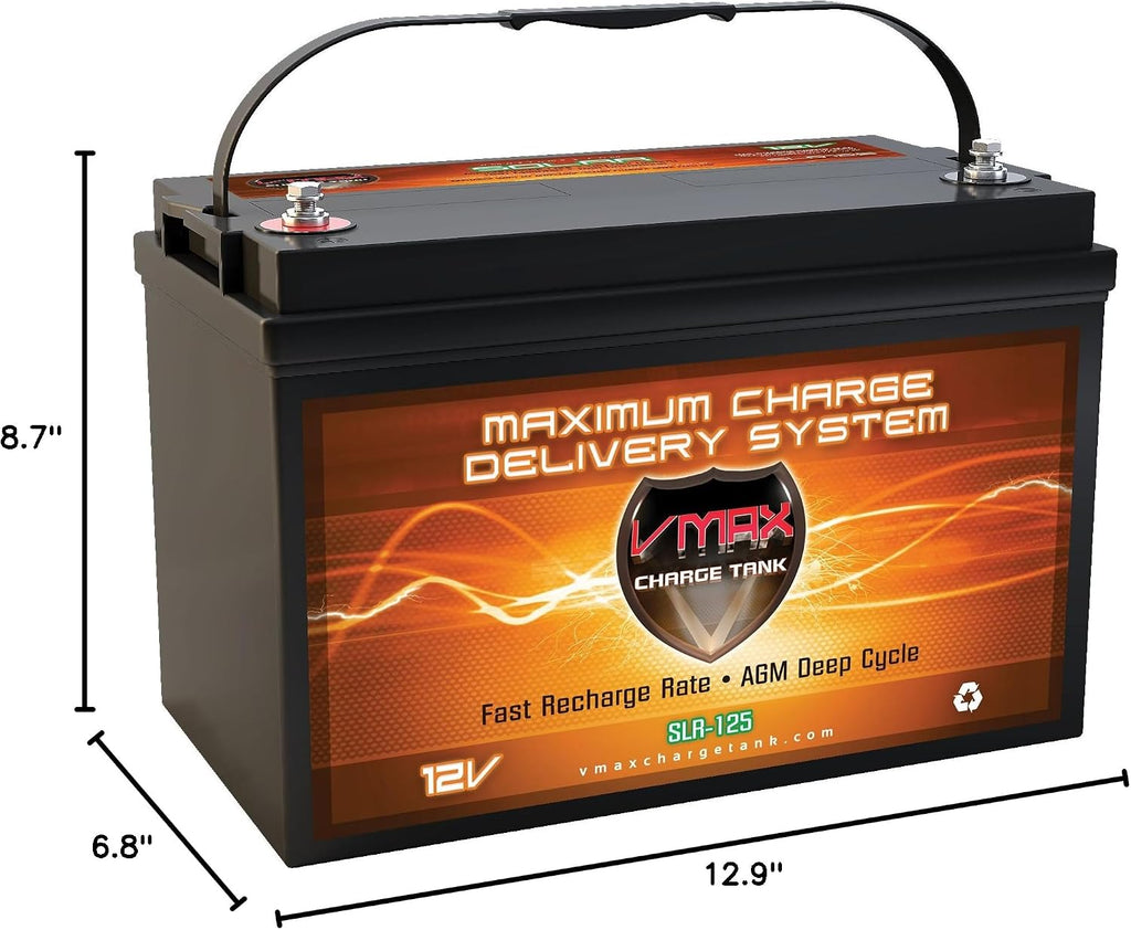 VMAXTANKS SLR125 Solar Battery 12 Volt 125Ah Group 31 Battery for Solar Wind Sump Pump Emergency Backup Generators and PV panels