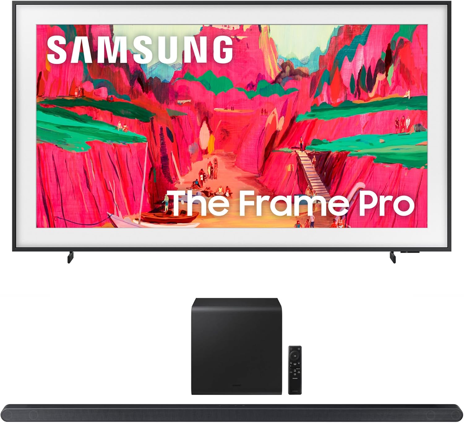 Samsung QN85LS03FWFXZA 85 Inch The Frame Pro Wireless 4K Neo QLED TV with a HW-S800D 3.1.2 Ch Soundbar and Subwoofer with Dolby Atmos (2025)