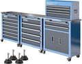 LARBANKE 3 Different Types Tool Chest Combination,Rolling Tool Chest with Stainless Countertop,Tool Cabinet with Connection Buckle,Wheels and Foot Pads,Portable Tool Box Inside
