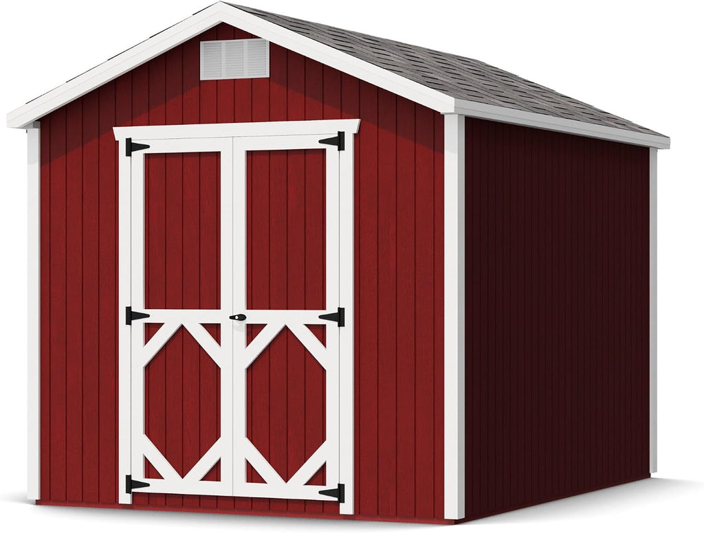 Little Cottage Co. 8x10 Classic Gable Shed with Floor, Outdoor Wood Storage Do-It-Yourself Precut Kit