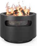 ALAULM 25 Inch Smokeless Fire Pit Tabletop, Stainless Steel Wood Burning Firepit for Outdoor Patio, Includes Weather-Resistant Cover