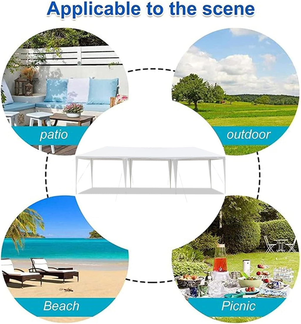 Outdoor Party Tent Wedding Birthday Tents for Parties Canopy Tent with Removable Sidewalls & Transparent Windows Outside Gazebo Event Tent for Garden Patio and Backyard (10'x30' Without Sidewalls)