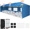 COBIZI 10x30 Pop Up Canopy Tent with 5 Sidewalls Party Tents for Parties Wedding Backyard Waterproof Outdoor Commercial Canopy Event with Sandbags, Blue