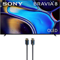 Sony K77XR80 77 Inch IMAX Enhanced Bravia OLED 4K HDR Google TV with an Austere 5S-4KHD2-2.5M V-Series 2.5m Premium 4K HDR HDMI Braided Cable (2024)