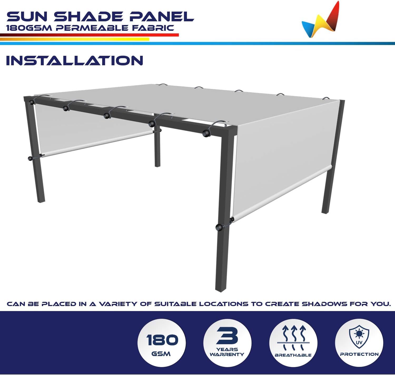 Windscreen4less 11'x4' Outdoor Pergola Replacement Shade Cover Canopy for Patio Privacy Shade Screen Panel with Grommets on 2 Sides Includes Weighted Rods Breathable UV Block Brown-Customized