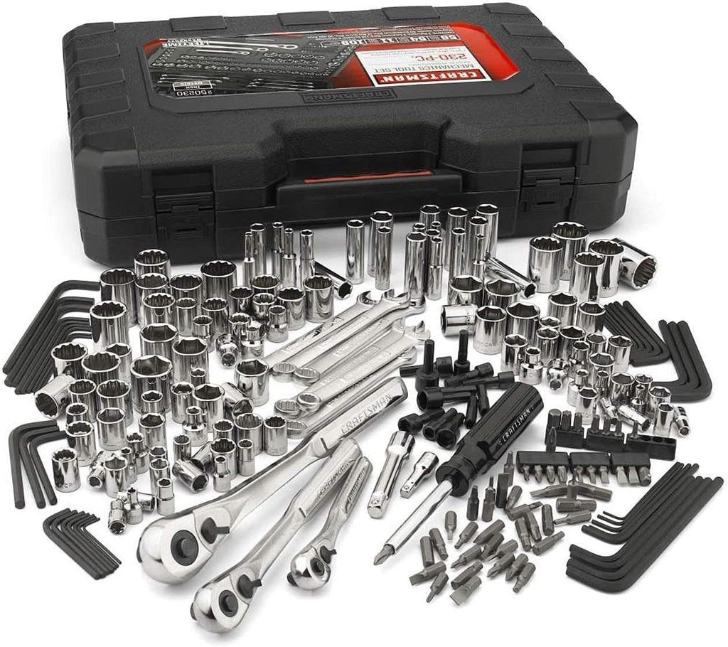 Craftsman 230 Piece 230 PC SAE Metric Mechanics Tool Set ratchet wrench socket, carry case included