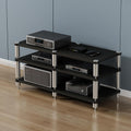 Black Gaming Shelf & Media Stand - Multi-Functional Audio Rack Tower for Projectors, DVD Players, Game Consoles & Cable Boxes - Portable AV Storage Solution (120x48x63 cm)