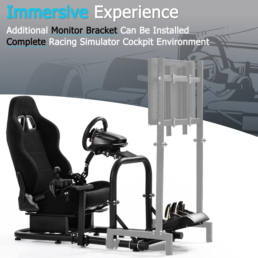 Anman Stability Racing Simulator Cockpit with Gaming Chair Fit for Logitech G27 G923,for Thrustmaster T248, for Fanatec CSL-DD Racing Wheel Stand Without Wheels,Shifter and pedals