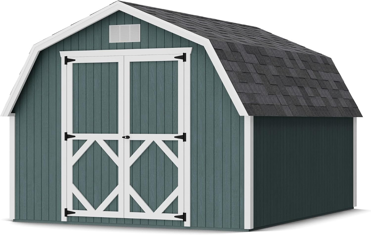 Little Cottage Co. 10x12 Classic Gambrel Barn with 4 ft. Sidewalls with Floor, Outdoor Wood Storage Shed Do-It-Yourself Precut Kit