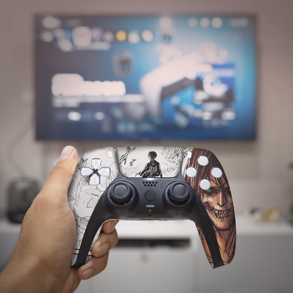 Attackk On Titan Custom PS-5 Controller Wireless compatible with Play-Station 5 Console by BCB Controllers | Proudly Customized in USA with Permanent HYDRO-DIP Printing (NOT JUST A SKIN)