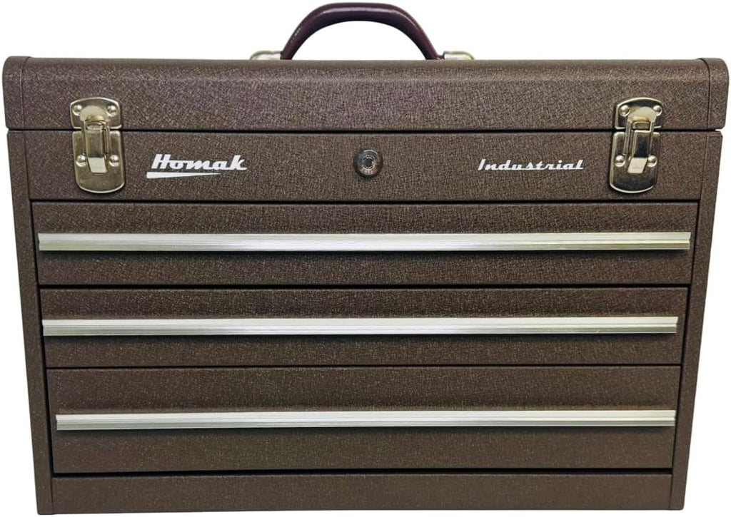 Homak Industrial 20-Inch 3-Drawer Friction Toolbox, Brown Wrinkle Powder Coat, BW00203200