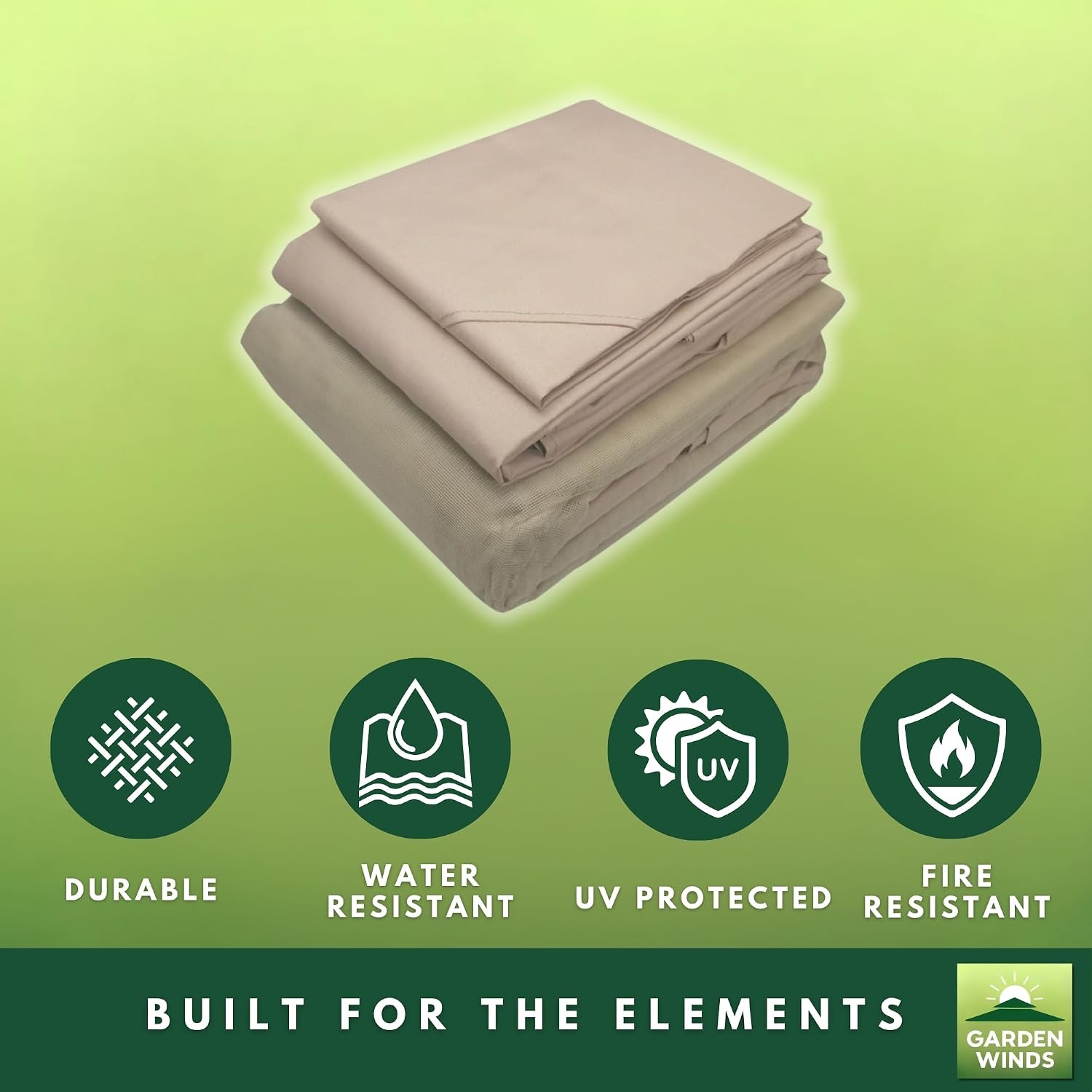 Garden Winds Reinforced RipLock 350 Replacement Canopy Top and Netting Set Compatible with Heritage 12' x 12' Hexagon Gazebo Models L-GZ793PST-E, A101011800 - Beige