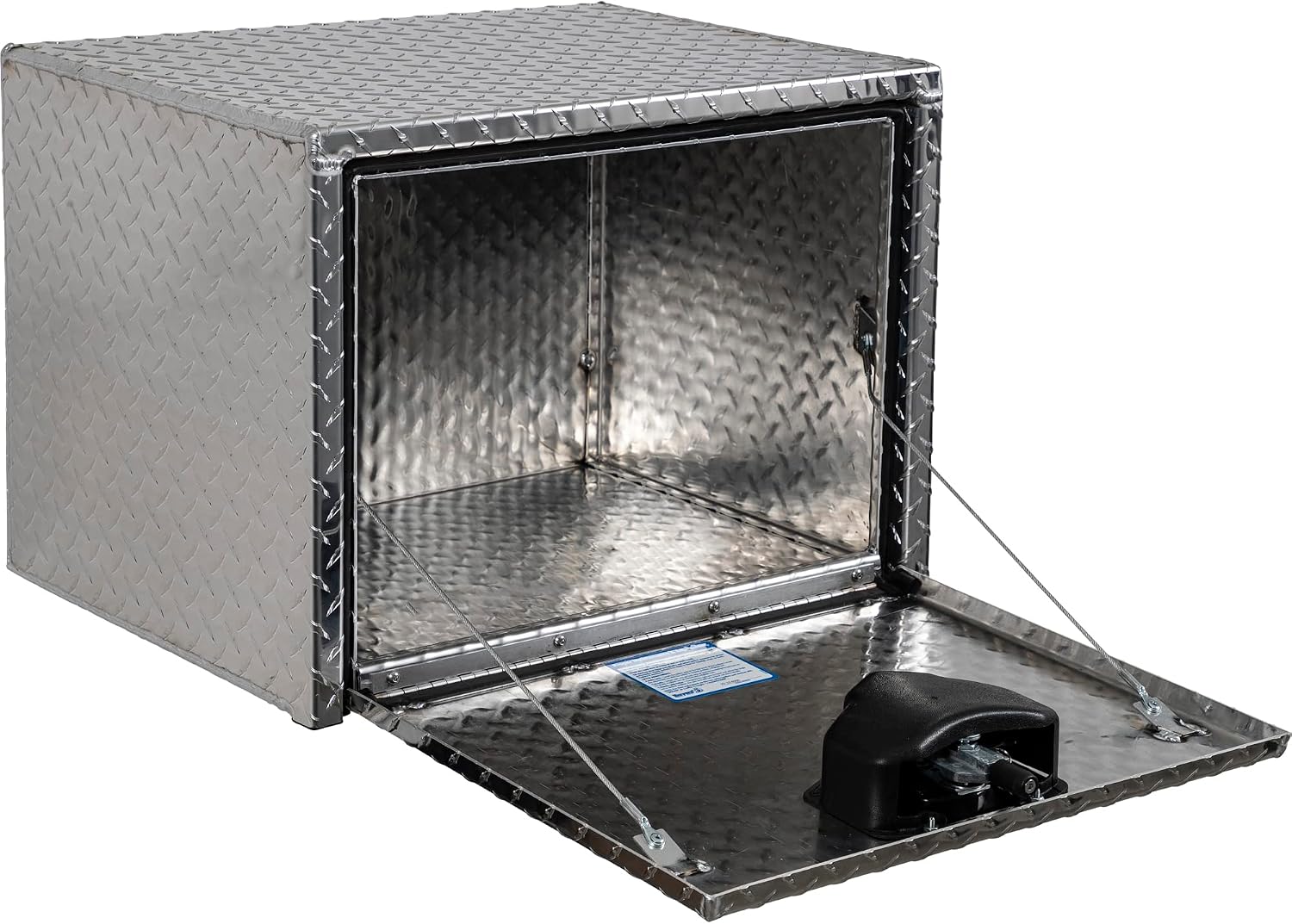 Buyers Products 1705100 Diamond Tread Aluminum Underbody Truck Tool Box, 18 x 18 x 24, Made in USA, .100 in. Thick, Corrosion Resistant, Locking Compression Latch, Secure Storage for Work Trucks