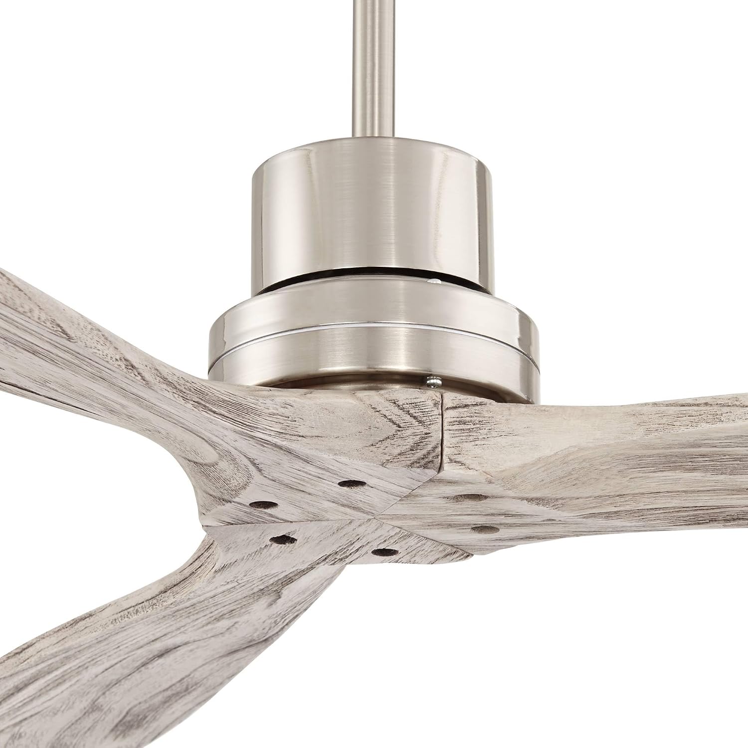 Casa Vieja 52' Delta-Wing DC Modern 3 Blade Indoor Ceiling Fan with Remote Brushed Nickel Silver Gray Solid Wood Damp Rated for Patio Exterior House Home Porch Gazebo Garage Barn - 18' Downrod