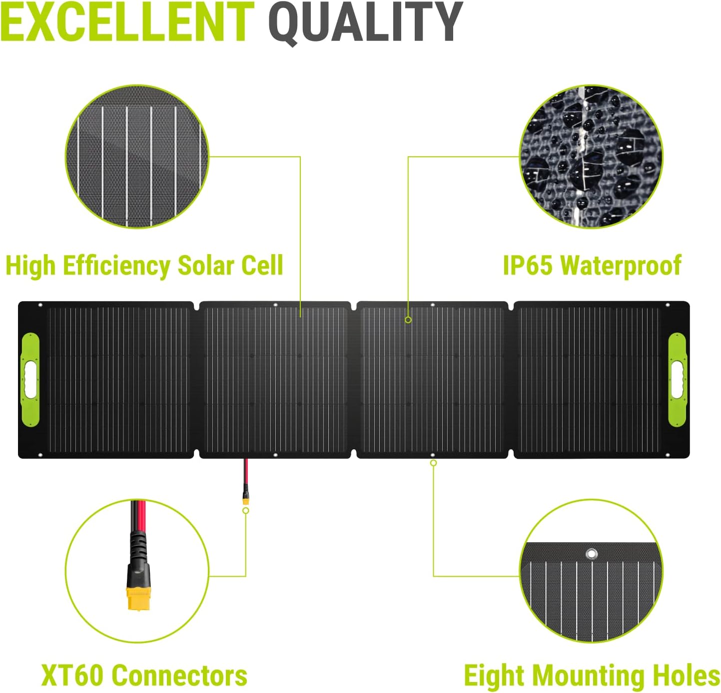 Newpowa 200W Portable Solar Panel Kit with Adjustable Kickstand Case 200 Watt 12V Foldable Solar Panel+20FT Extension Cable+15A PWM Solar Charge Controller+Battery Clamp Set with 3ft Wire