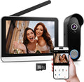 Wireless Doorbell Camera with Monitor Video Door Phone Intercom System 1080P 7'' Touch Screen Two-Way Audio Smart Door Bell with Night Vision, Motion Detection, No Monthly Fees, Tuya APP