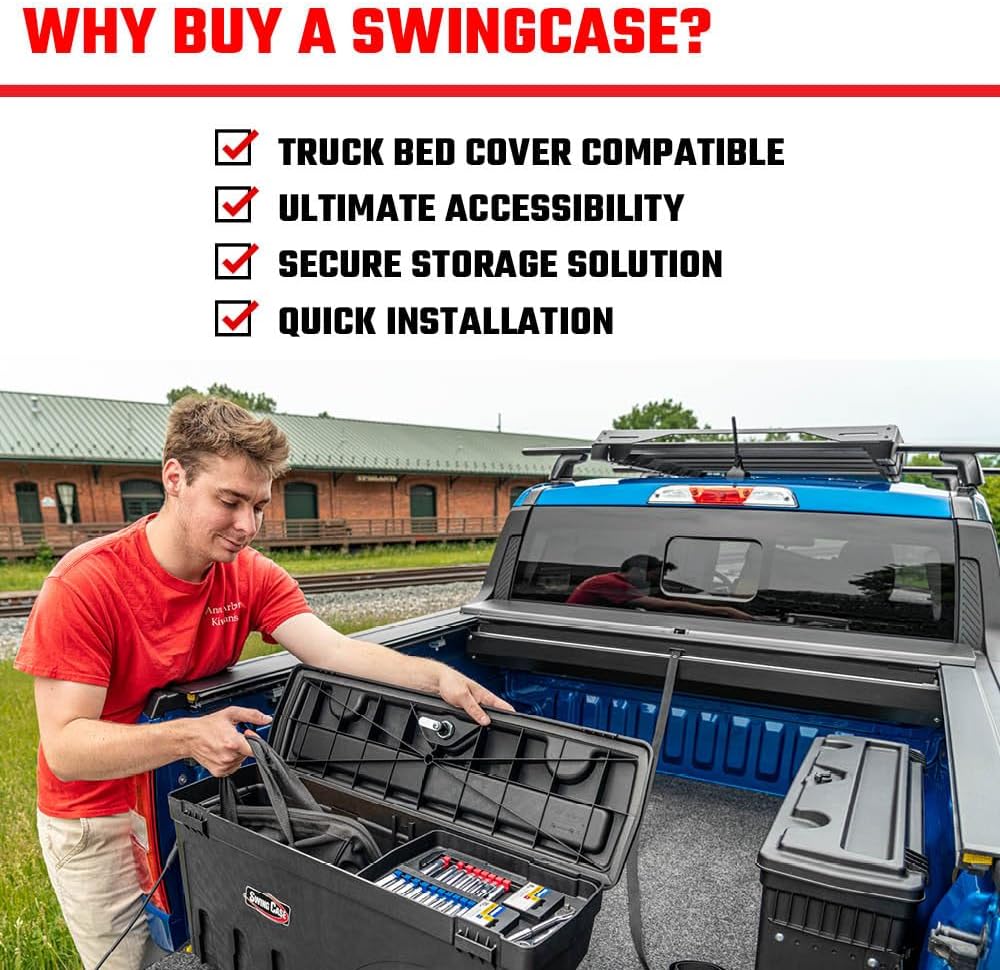 RealTruck UnderCover SwingCase Truck Bed Storage Box | SC302P | Fits 2019 - 2025 Dodge Ram 1500/2500 Passenger Side (New Body Style)