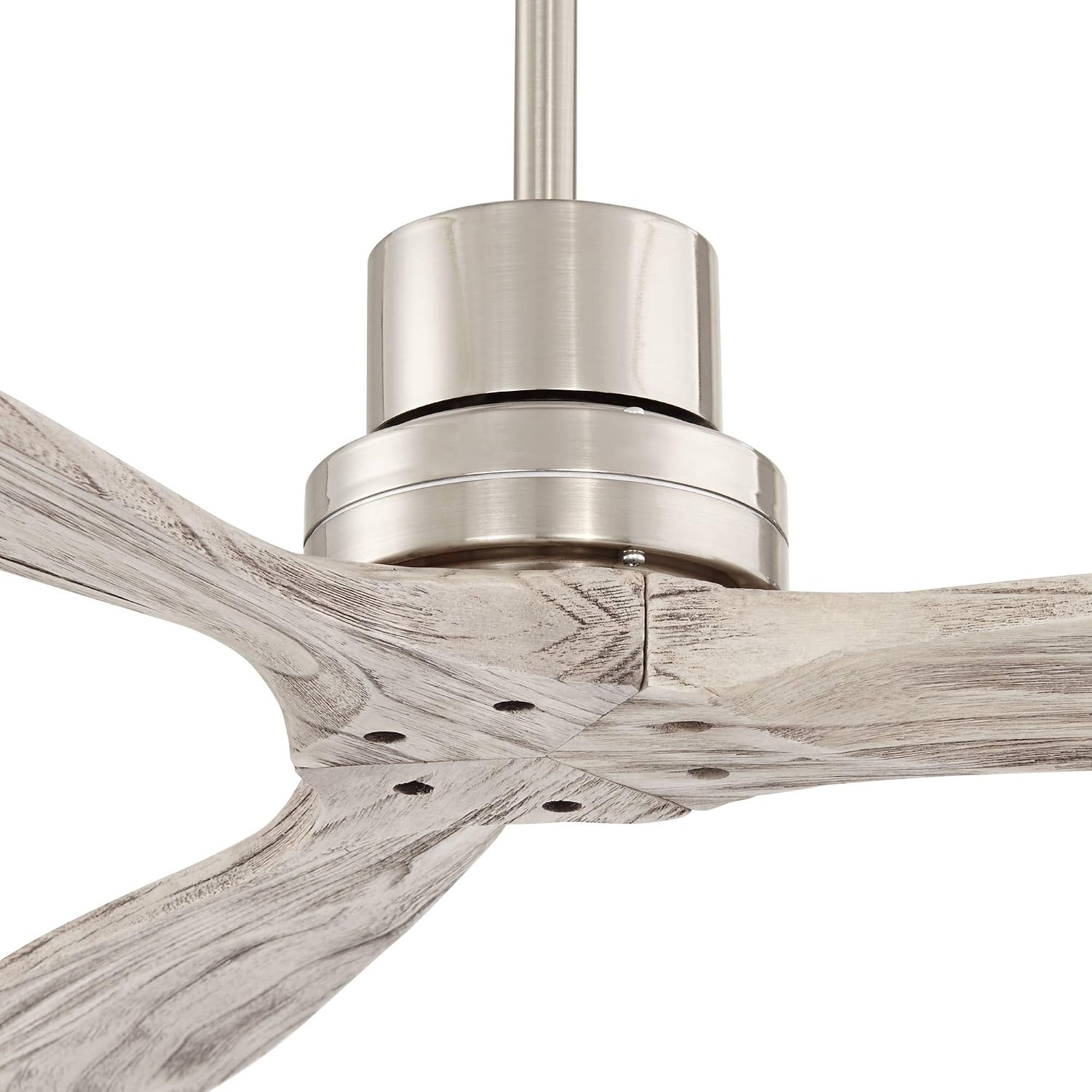 Casa Vieja 52' Delta-Wing DC Modern 3 Blade Indoor Ceiling Fan with Remote Brushed Nickel Silver Gray Solid Wood Damp Rated for Patio Exterior House Home Porch Gazebo Garage Barn - 6' Downrod