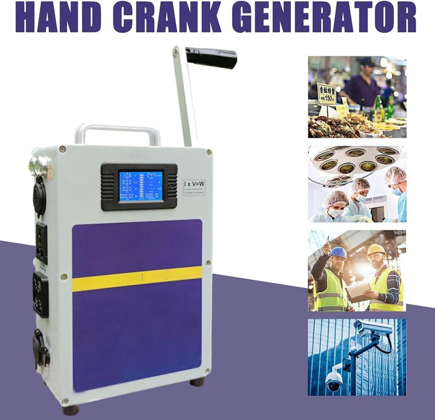 Outdoor Large Capacity Hand Crank Generator 220V 500W High Power Generator 12V Outdoor Hand Crank Generator Emergency Electric Camping