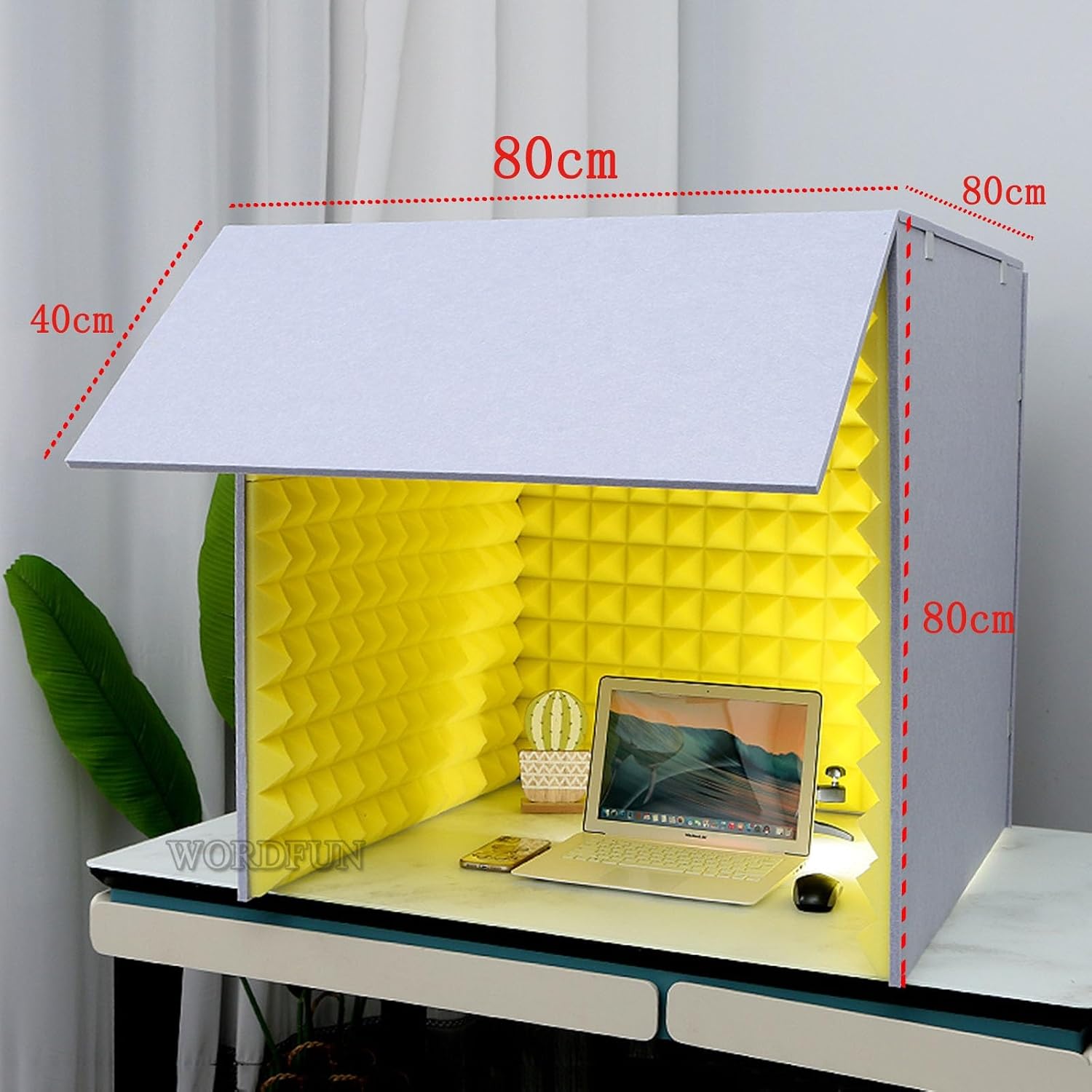 WORDFUN Home Studio Booth, Portable Recording Booth, Desktop Soundproof Cover, Decreasing Noise, Vocal Absorbing Shield, for Microphone Recording Equipment Podcasts Singing Gaming and Broadcasting