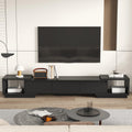 AIEGLE Deformable TV Console with 3 Drawers, Modern Extendable TV Stand in Stretch of 65'-106' Wide, Wood Media Gaming Entertainment Center, Black