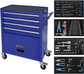 Tool Chest with 233 Pcs Tool Sets, 4-Drawer Blue Tool Cabinet - Rolling Tool Cart On Wheels for Mechanics Heavy-Duty Metal Tool Box Storage Cabinets for Garage (Blue)