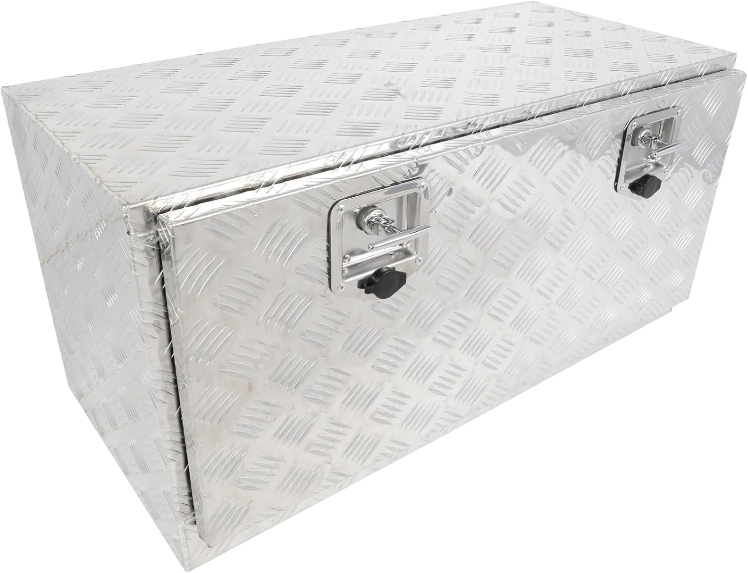 SCITOO 36 Inch Heavy Duty Truck Bed Tool Box,Aluminum Crossover Storage for Most Full Size Pickups,Lockable Weatherproof Diamond Plate Chest,Fits 36' Truck Beds,Easy Access to Load and Unload