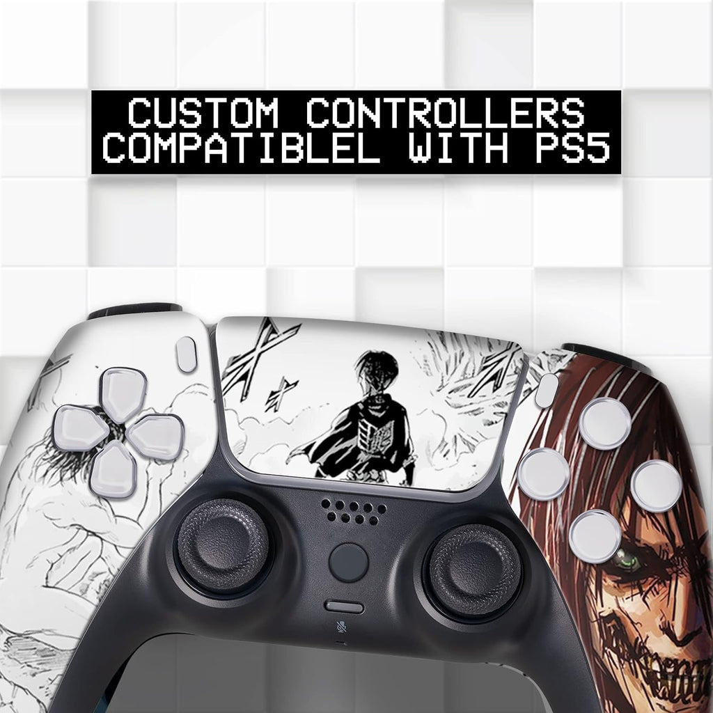 Attackk On Titan Custom PS-5 Controller Wireless compatible with Play-Station 5 Console by BCB Controllers | Proudly Customized in USA with Permanent HYDRO-DIP Printing (NOT JUST A SKIN)