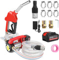 Fuel Transfer Pump Battery Powered - cordless transfer pump 12GPM 21V 260W Diesel & Kerosene Transfer Pump, Auto Shut-off Nozzle, for Truck/Tractor/Generator