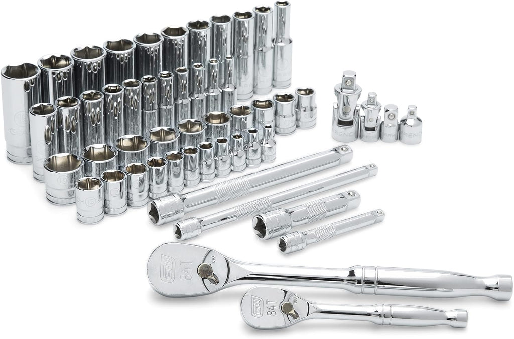 GEARWRENCH 53 Piece 1/4', 3/8' Metric 6 Point SAE Standard & Deep Mechanics Tool Set - 89091