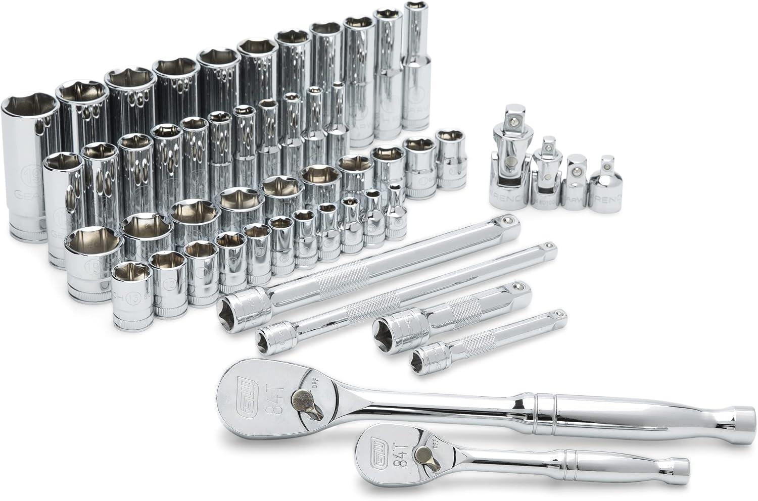 GEARWRENCH 53 Piece 1/4', 3/8' Metric 6 Point SAE Standard & Deep Mechanics Tool Set - 89091