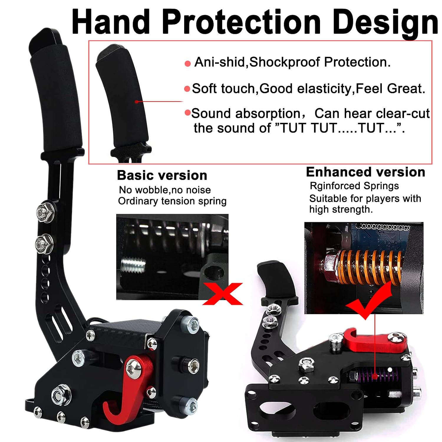 Obokidly Upgrade USB Handbrake Support G920 Compatible With XBOX ONE/XBOX ONE S For Simracing Game Sim Rig With Clamp Also Suitable For PC (Black)