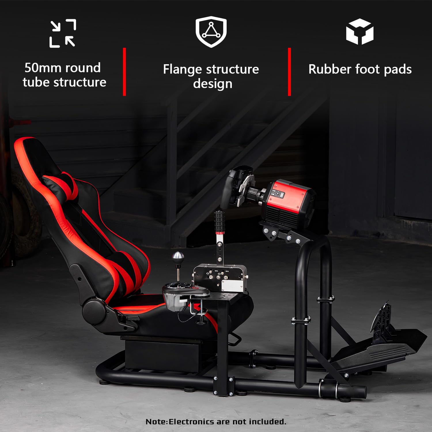 Dardoo G29 Racing Simulator Cockpit with Seat Compatible with Logitech/Thrustmaster/Fanatec G920 G923,Playstation PC platforms,Gaming Wheel Stand,Not Included Wheel,Pedal and Handbrake