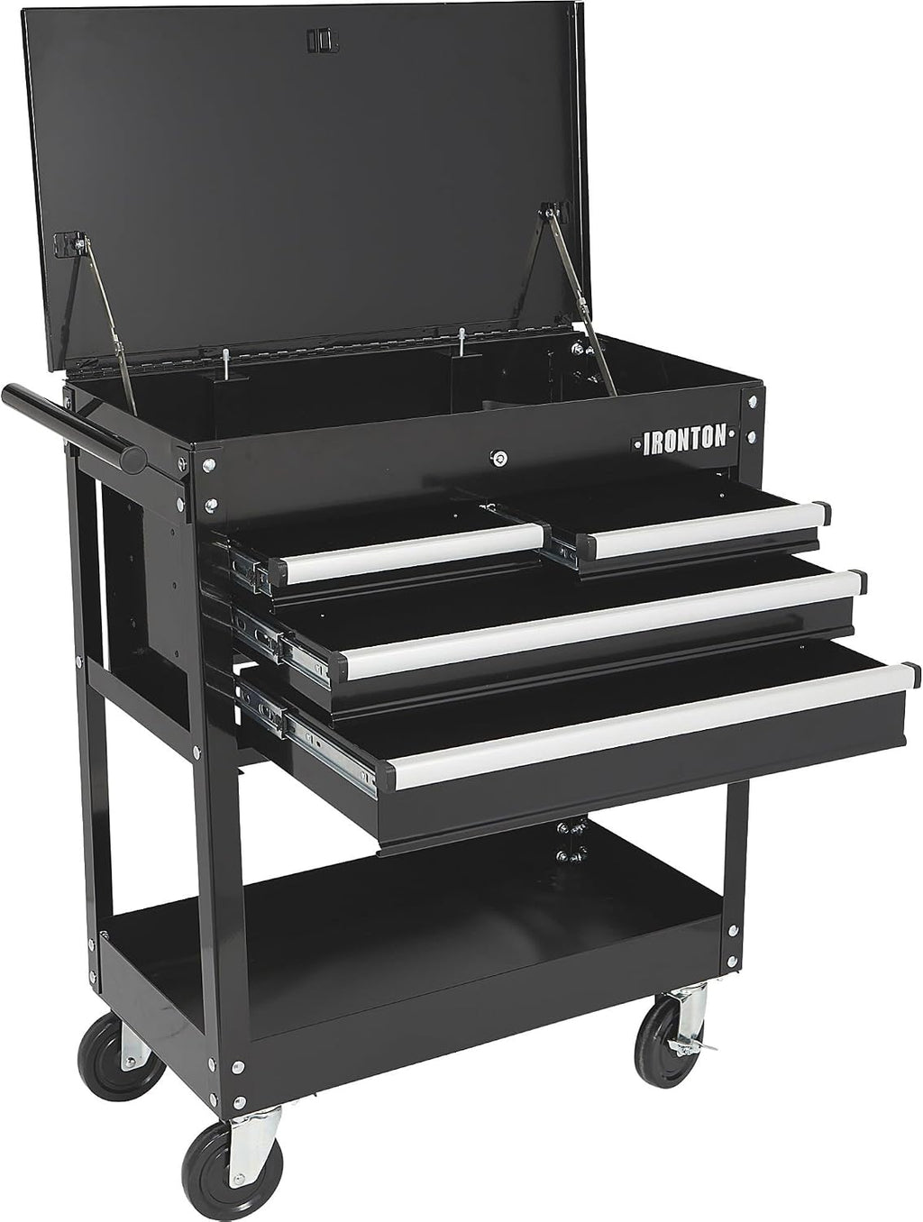 Ironton Mobile Tool Chest, Slide Top Tool Cart Made of Rust-Resistant Powder-Coat Finish, Mobile with Fully Opening Lid, Four Locking Drawers, Rolling Tool Carts Tool Cart with Drawers