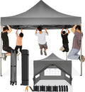 COBIZI 10x10 Pop Up Canopy Tent 10x10 Canopy with 4 Sidewalls Waterproof Heavy Duty Commercial Canopy Tent for Parties Outdoor Garden Gazebo, Carry Bag with Wheel(10x10ft, Gray)