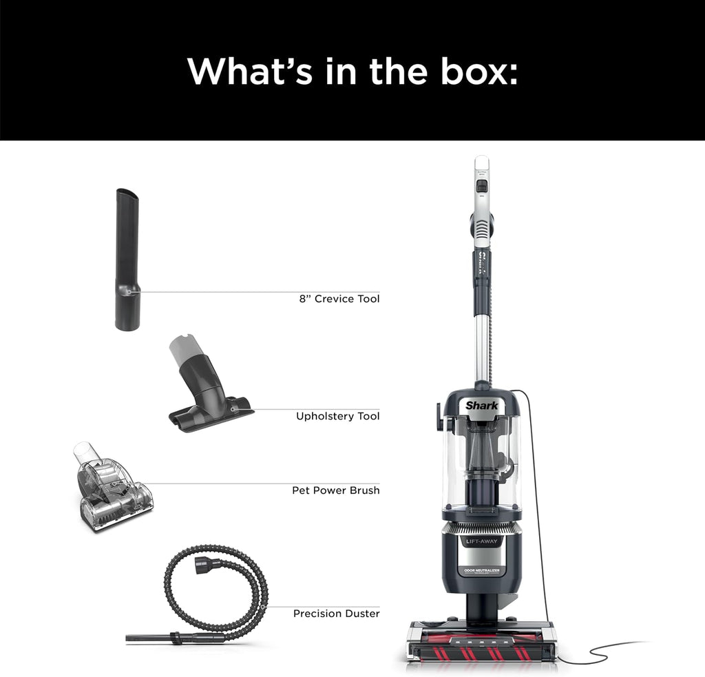 Shark Rotator Pet Pro Lift-Away ADV Upright Vacuum with HEPA Filter, DuoClean PowerFins HairPro and Odor Neutralizer Technology, Pet Hair Pickup, For Carpets & Hardfloors, Dark Grey, LA555