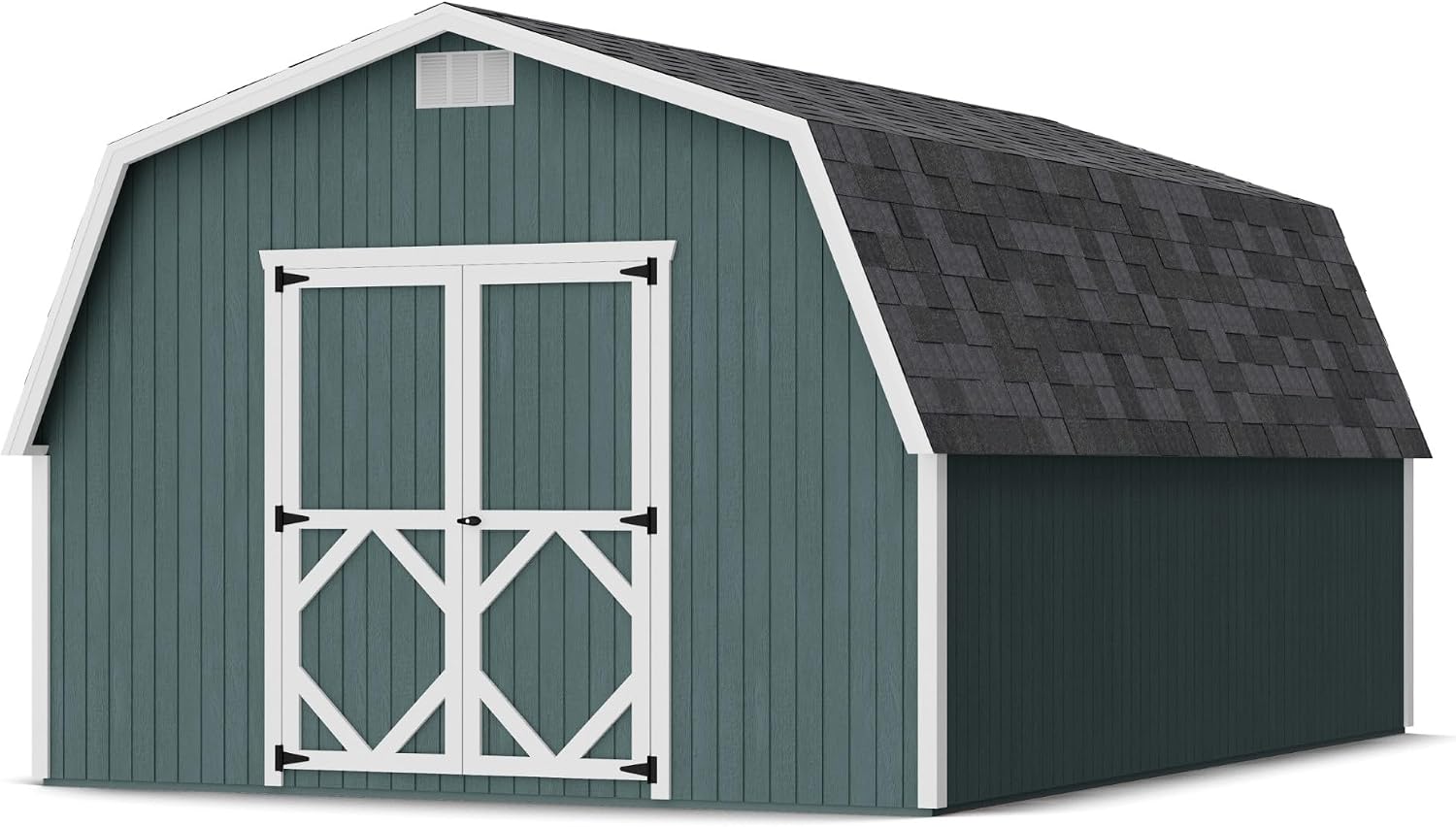 Little Cottage Co. 12x18 Classic Gambrel Barn with 4 ft. Sidewalls with Floor, Outdoor Wood Storage Shed Do-It-Yourself Precut Kit