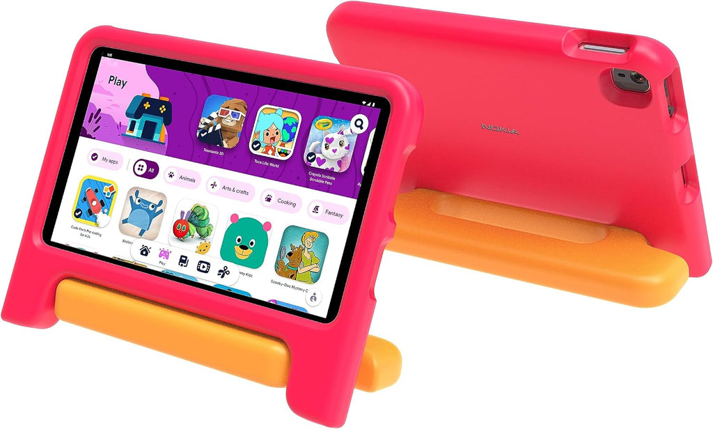 Nokia T10 Kids Edition | Included Case | Android 12 | 8-Inch Screen | Tablet | US Version | 4/64GB | 8MP Camera | Orange/Red