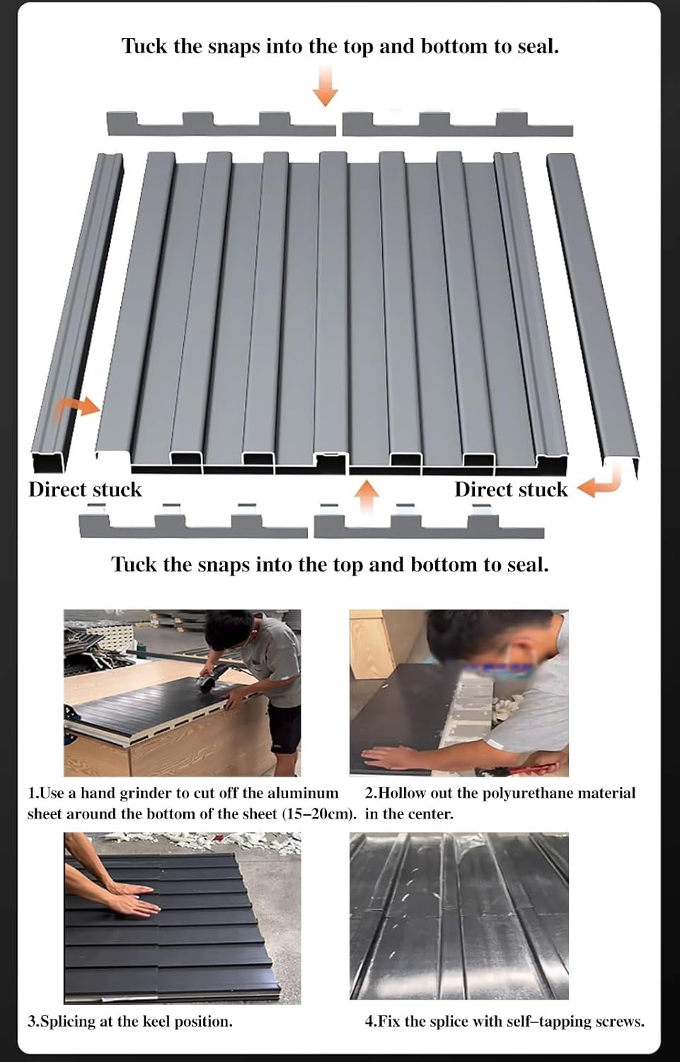 Metal Aluminum Roofing Panels 10 12 14 16 18 20ft, Gazebo Cladding Panel Board Outdoor Waterproof, Shed Siding Sheet Metal Can Thermal Insulation(Brown,L 306cm(10ft))