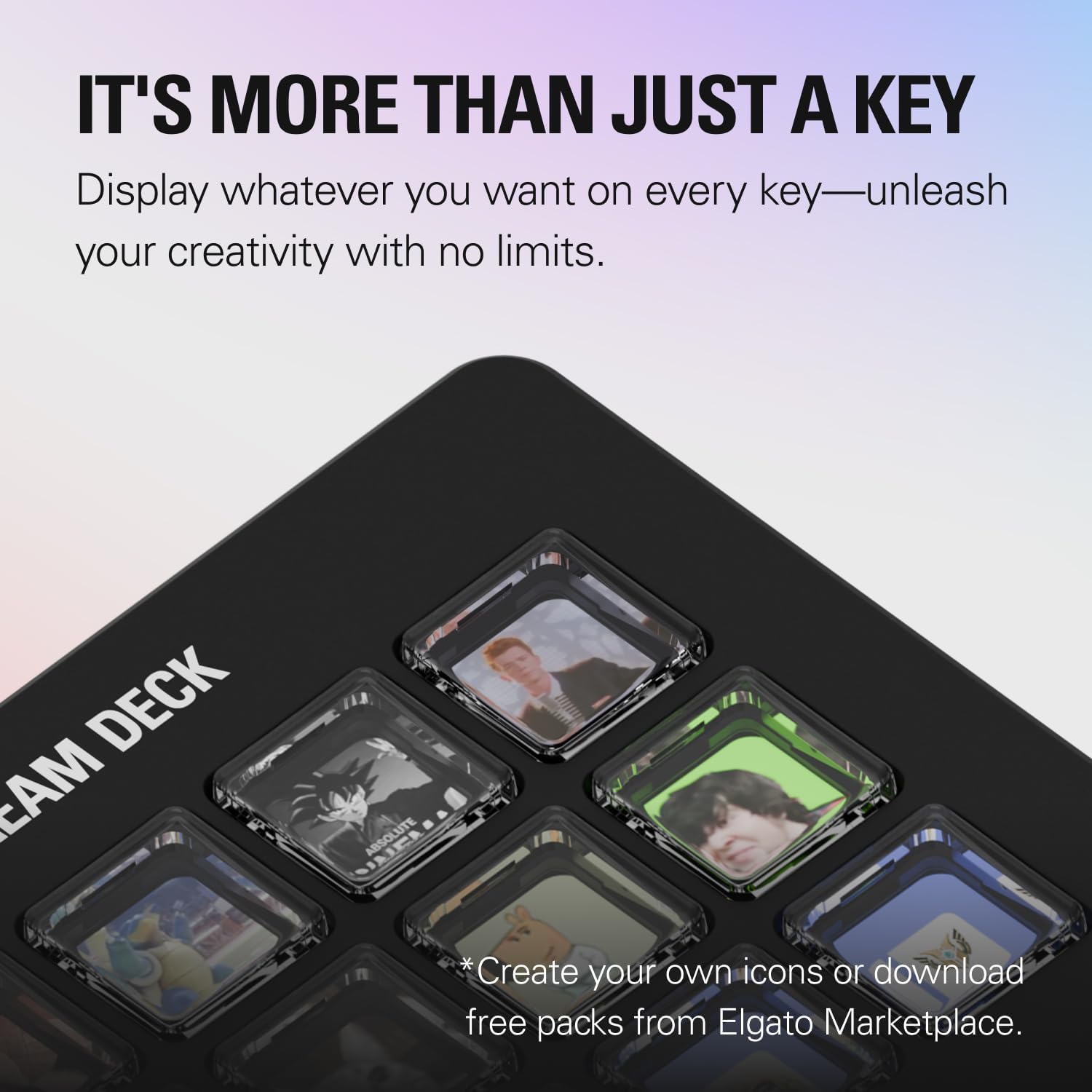 Elgato Stream Deck Scissor Keys—Workflow Controller with Customizable Macro Keys for OBS, Twitch, Discord, Teams, Photoshop, and More—USB-C, Windows 10, macOS 13 or Later