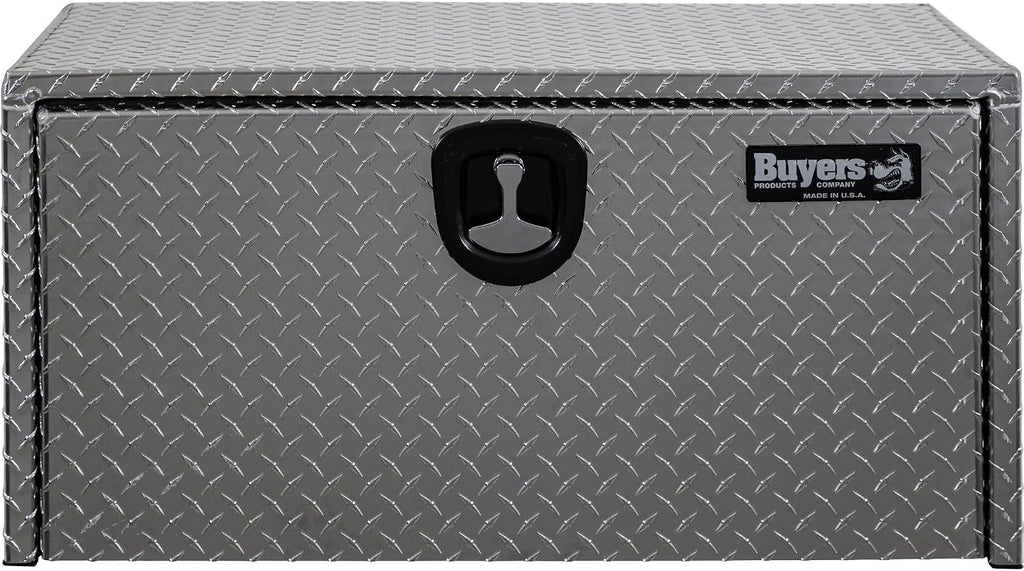 Buyers Products 1705118 Diamond Tread Aluminum Underbody Truck Tool Box, 20 x 20 x 36, Made in USA, .100 in. Thick, Corrosion Resistant, Locking Compression Latch, Secure Storage for Work Trucks