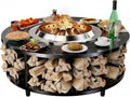 Fire Pit Surround Tabletop for Solo Stove Bonfire 1.0&2.0 and Ranger 1.0&2.0, 41' Fire Pit Surround Tabletop with Wood Storage Shelf, Powder-Coated Steel Surround Tabletop with Extra Space