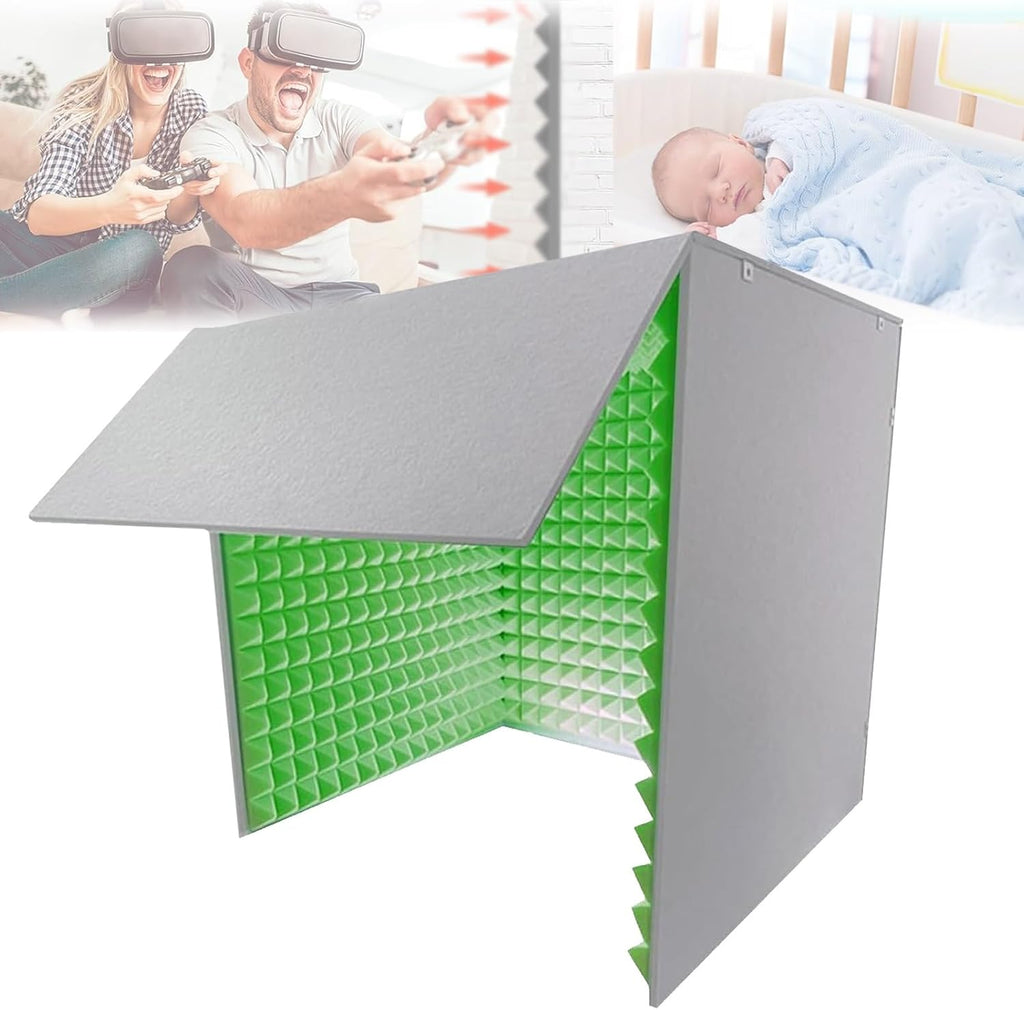 Portable Vocal Booth, Removable Sound Isolation Room, Desktop Soundproof Cover, for Microphone Recording Equipment Podcasts Singing Gaming and Broadcasting (Green)