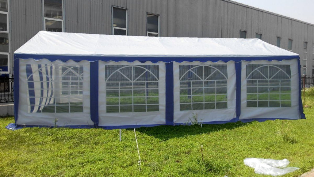AMERICAN PHOENIX Party Tent 16x26 ft Heavy Duty Canopy Shelter Gazebo for Wedding Event Fair with Roof with Sidewalls and Windows White and Blue Event Tents