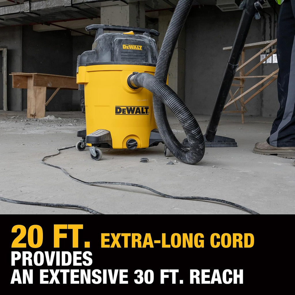 DEWALT 12 Gallon STEALTHSONIC Shop Vacuum Wet and Dry, 5.5 Peak HP Ultra Quiet Shop Vac with Powerful Suction, Wet Dry Vacuum Cleaner DXV12P-QTE with 6 Dust Bags for Jobsite, Garage, Workshop & Auto