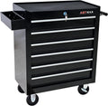 Aokleo 6 Drawers Tool Cart on Wheels, 6 Drawer Rolling Tool Chest with Key Lock, Trolley Organizer Tool Case, Multifunctional Rolling Tool Box for Garage,Warehouse,Workshop,Repair Shop (Black)