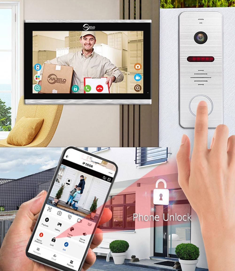 Video Doorbell Home Intercom with 1080P Video Entry Doorphone Door Camera,10 Inch Touch WiFi Monitor System(Wired),TUYA WiFi Smart Home Video Intercom Door Phone Kits for Villa Apartment