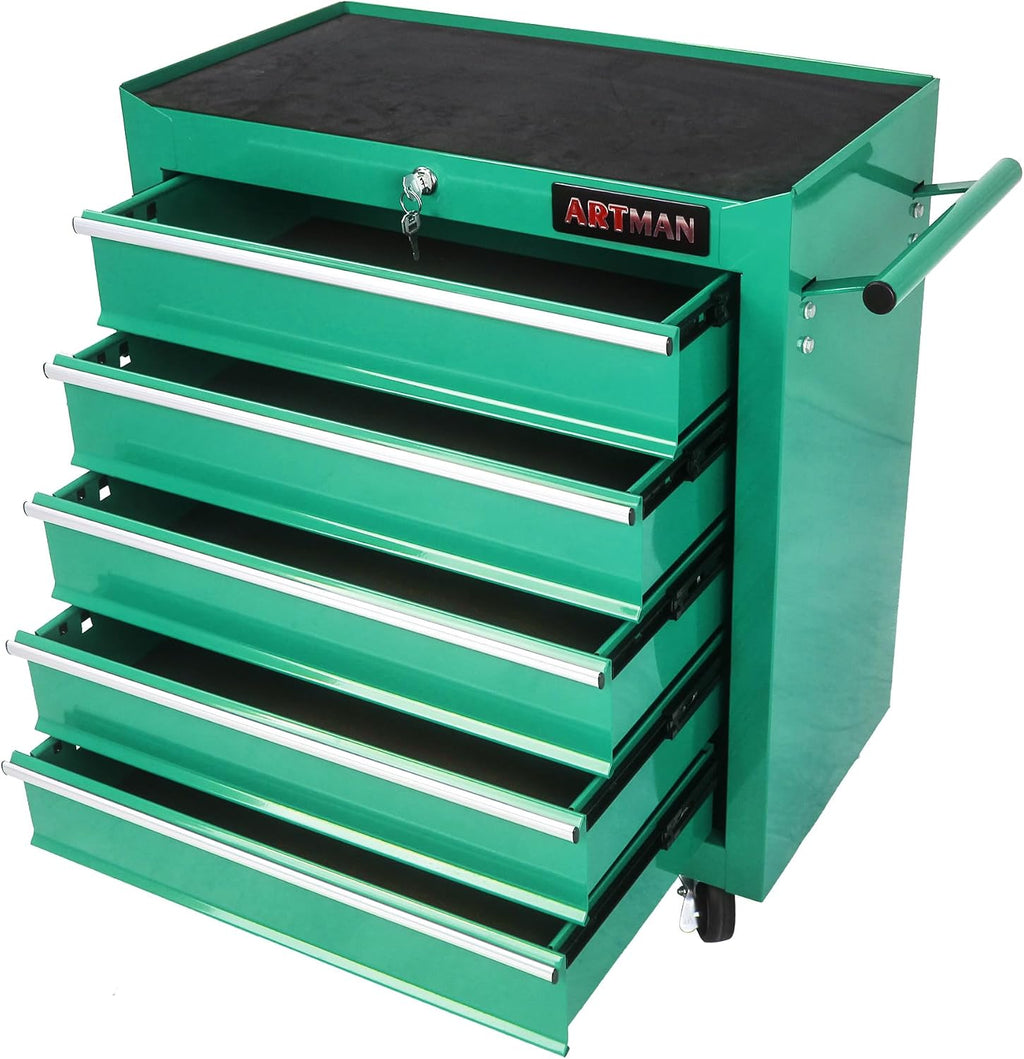 5 Drawers Rolling Tool Chest Cart ,24.2*12.9*29.9'Tool Storage Cabinet With 4 Wheels.Portable Tool Cabinet Trolley With Locking System and Drawer Liners.Tool Storage Cart for Garage,Workshop